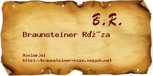 Braunsteiner Róza névjegykártya